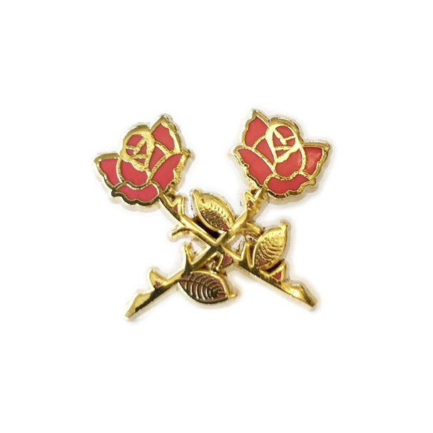 Pink and Gold Crossed Roses